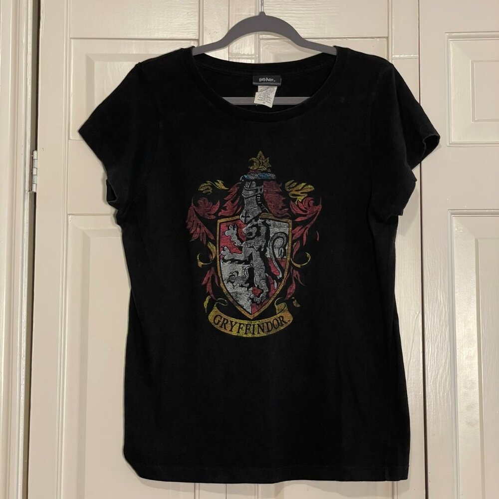 Harry Potter Gryffindor Crest Slim Fit Plus Size T-Shirt - 2X - Black - GUC